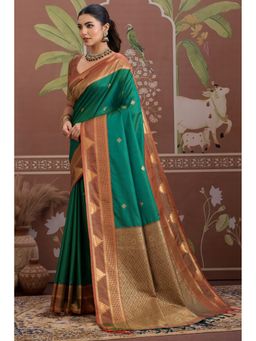 Mysilklove - Women Woven Handloom Saree with Unstitched Blouse