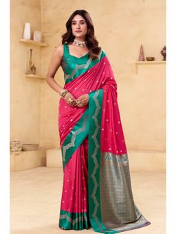 Mysilklove - Banarasi Woven Handloom Saree with Unstitched Blouse