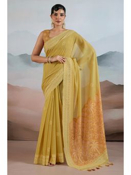 Mysilklove - Women Printed Saree with Unstitched Blouse