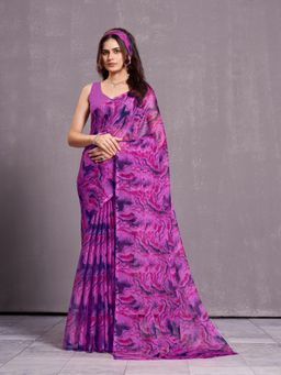 Garden VARELI - Women's Chiffon Abstract Printed Saree Without Blouse