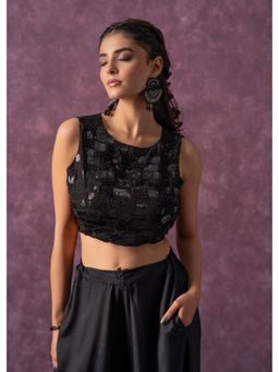Juniper - Women Black Embellished Regular Fit Top