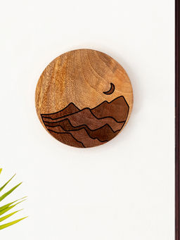ExclusiveLane - Moonlit Dunes Decorative Wall Hanging with Handcrafted Mango Wood-6 Inches