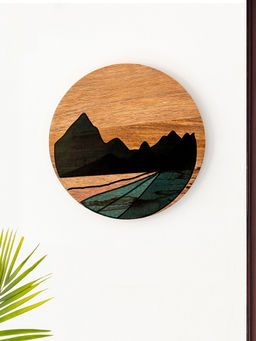 ExclusiveLane - Mountain Retreat Decorative Wall Hanging with Handcrafted Mango Wood-10 Inches