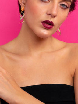 Odette - Ivory Printed Drops & Danglers Earrings