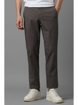 Louis Philippe - Men Brown Print Flat Front Casual Trouser