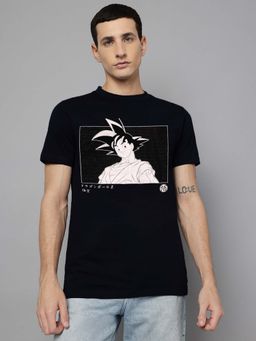 Free Authority - Black Dragon Ball Z Printed Regular Fit T-Shirt for Men
