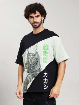 Free Authority - Multi-Color Naruto Printed Oversized T-Shirt for Men
