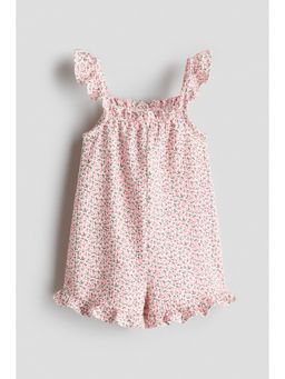 H&M - Girls Pink Sleeveless Jersey Romper Suit