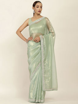 Soch - Embellished Net Saree with Unstitched Blouse