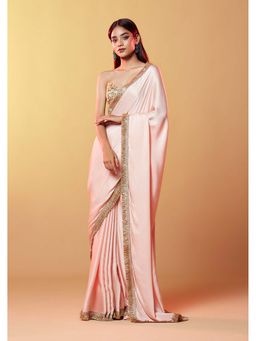 PHATAKAA - Blush Peach Silk Saree without Blouse
