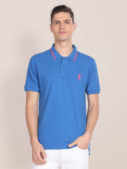 U.S. POLO ASSN. - Patterned Knit Cotton Polo T-Shirt