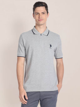 U.S. POLO ASSN. - Heathered Slim Fit Polo T-Shirt