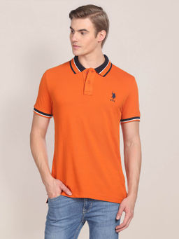 U.S. POLO ASSN. - Striped Collar Slim Fit Polo T-Shirt