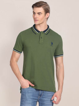 U.S. POLO ASSN. - Striped Collar Slim Fit Polo T-Shirt