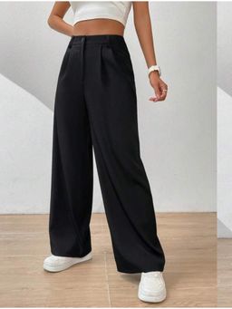 BROADSTAR - Women High-Rise Stretchable Black Color Comfort Fit Korean Trousers