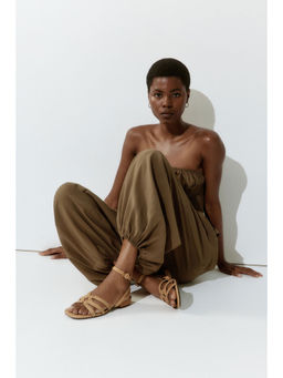 H&M - Women Beige Braided Straw Sandals
