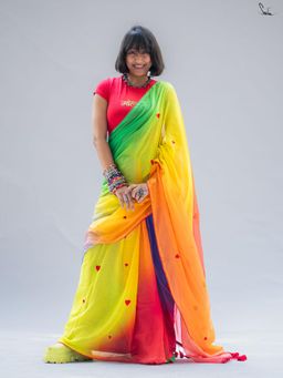 Suta - Multi-Color Embroidered Saree Without Blouse