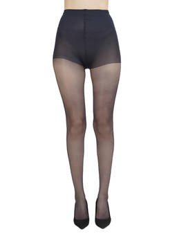 NEXT2SKIN - N2S Women's Sheer Transparent Low Denier Pantyhose Stocking (Black) (Free Size)