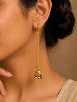 Fida - Gold Ghungroo Embellishment Women Ethnic Jhumka Earrings