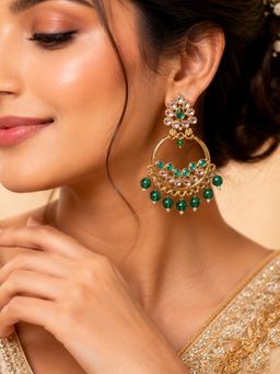 Fida - Gold Kundan Embellishment Women Ethnic Earrings