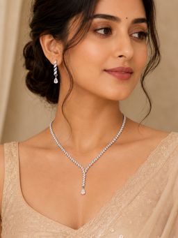 Fida - Silver Women Ethnic Necklace Set