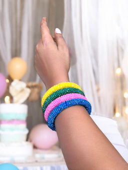 Jewelwati - Set Of 4 Beaded Bangles-2.4