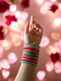 Jewelwati - Bridal Rani Green Bangle Set