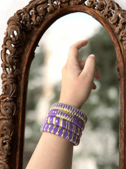 Jewelwati - Set Of 4 Purple Pop Bangles