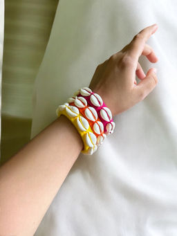 Jewelwati - Shell Bangle Set Of 3