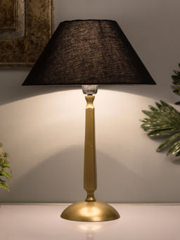 Homesake - Classic Cubist Gold Lamp Black Shade