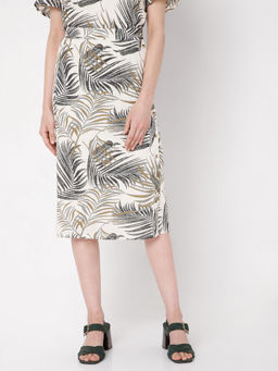 VERO MODA - Women Printed Beige Skirt