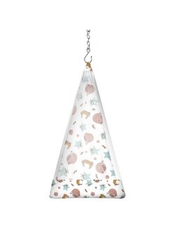 Smiley Buttons - White Cotton Printed Thottil with Net