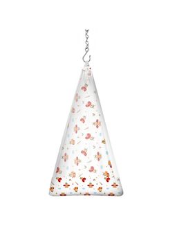 Smiley Buttons - White Cotton Printed Thottil with Net