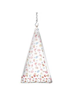 Smiley Buttons - White Cotton Printed Thottil with Net