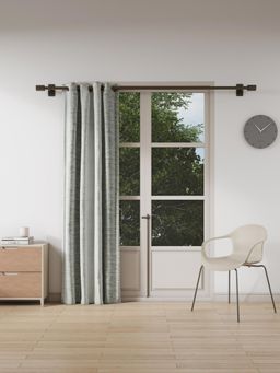 Ddecor Live Beautiful - 1 Piece of 7 Ft Door Ready Made Grey Polyester Curtain