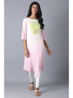 WISHFUL by W - Pink Solid Kurta