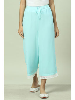 Rangriti - Women Sky Blue Polyester Palazzo