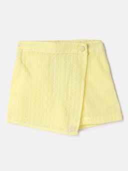 United Colors of Benetton - Yellow Textured Regular Fit Skort