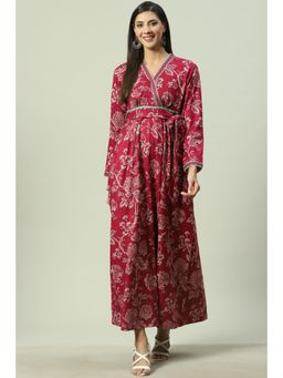 Biba - Red Ethnic Dress with Belt