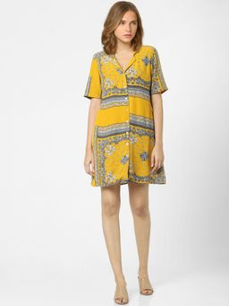 ONLY - Women Printed Yellow Dress