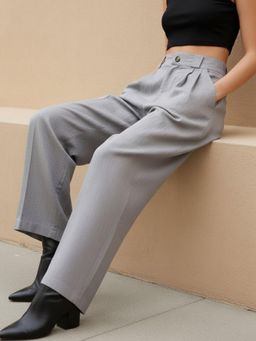 RIGO - Women Grey Korean Straight Fit Pant