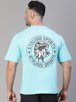 Athlisis - Men Typography Printed Bio Finish Oversized T-Shirt