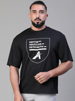 Athlisis - Men Typography Printed Bio Finish Oversized T-Shirt
