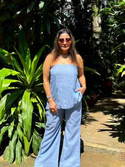 RAISHAA - Blue Skye Linen Co-Ord (Set of 2)
