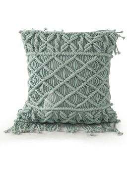 Sashaa World - Sky Blue Macrame Cushion Cover (18x18 inches)