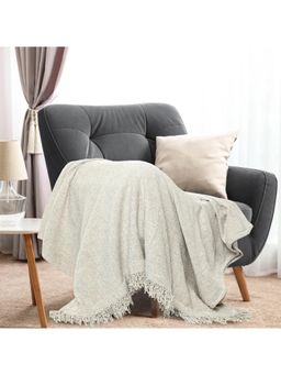 Sashaa World - Soft Natural Chenille Throw & Cushion Cover Set