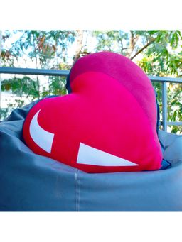 Indigifts - Heart Shape Cushion Big Size - Discovering India (16x21 Inches)