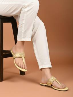 Inc.5 - Womens Yellow Casual Printed T-Strap Flats