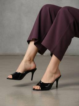Inc.5 - Womens Black Party Wear Solid Round Toe Stiletto Heels