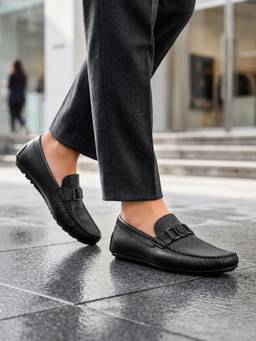 U.S. POLO ASSN. - Mens Black AVEN Stylish Loafers